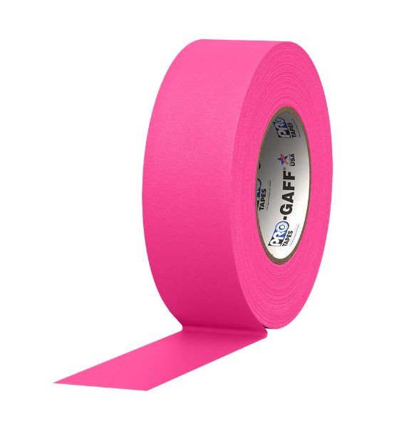 Pro Gaff® Tape Fluorescent Pink 2" x 25 yds (Box of 24 rolls) - Tape & Supply