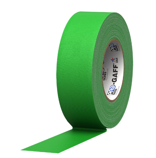 Pro Gaff® Tape Chroma Green 2" x 25 yds (Box of 24 rolls) - Tape & Supply