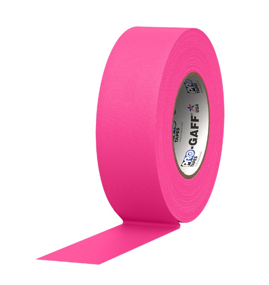 Pro Gaff® Tape Fluorescent Pink  2" x 25 yds (Box of 24 rolls) - Tape & Supply