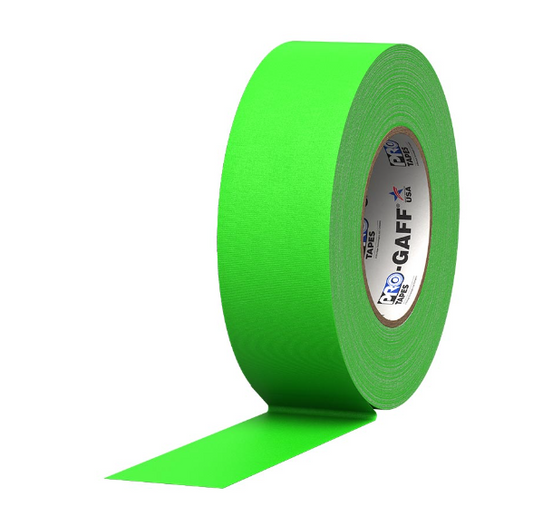 Pro Gaff® Tape Fluorescent Green  2" x 25 yds (Box of 24 rolls) - Tape & Supply