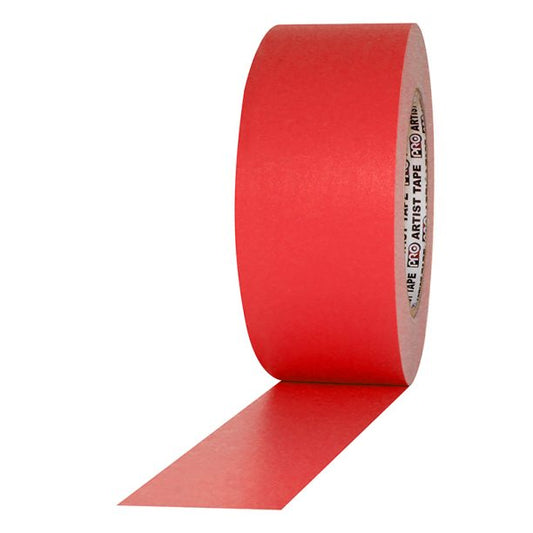 Pro® Artist Tape Premium Flatback Paper Tape 2" x 60 yds (Box of 24 rolls) (Red) - Tape & Supply