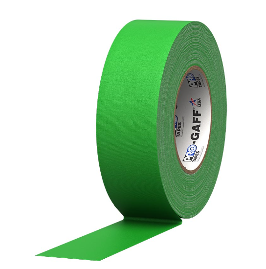 Pro Gaff® Tape Chroma Green  2" x 25 yds (Box of 24 rolls) - Tape & Supply