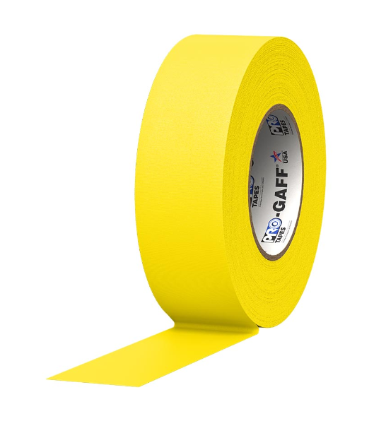 Pro Gaff® Tape Yellow 2" x 25 yds (Box of 24 rolls) - Tape & Supply